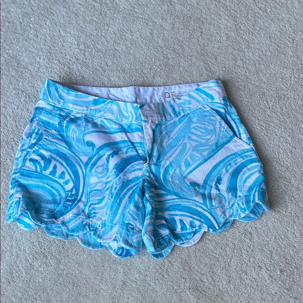 Lilly Pulitzer Aqua Swirl High Waist Shorts